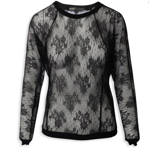 Maje black blouse lace shirt small‎ - Picture 1 of 7
